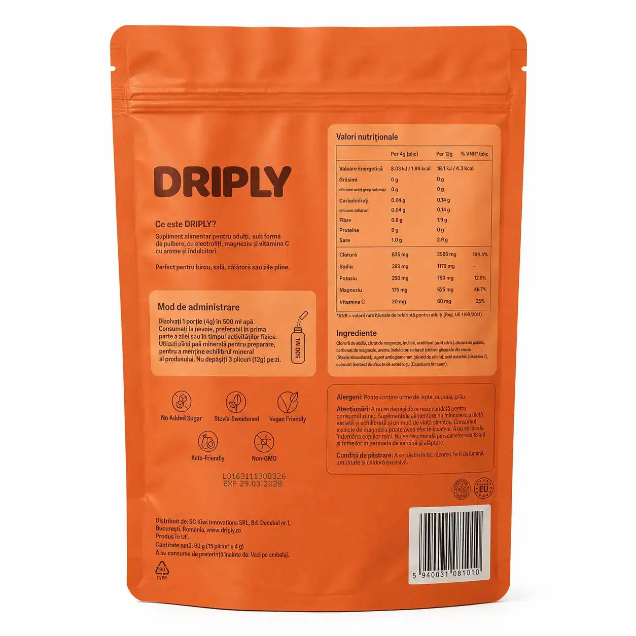 spate pouch driply electroliti
