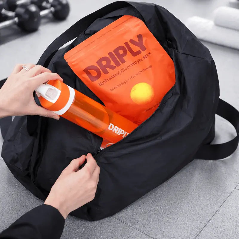 DRIPLY STARTER KIT: 30 PLICURI ELECTROLITI PREMIUM & BIDON 600 ML