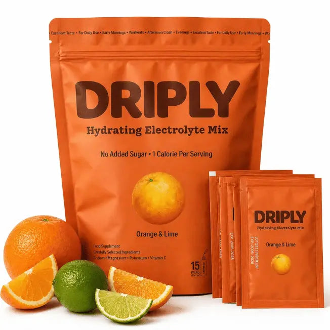 poza hero produs DRIPY electroliti fara zahar cu orange si lime